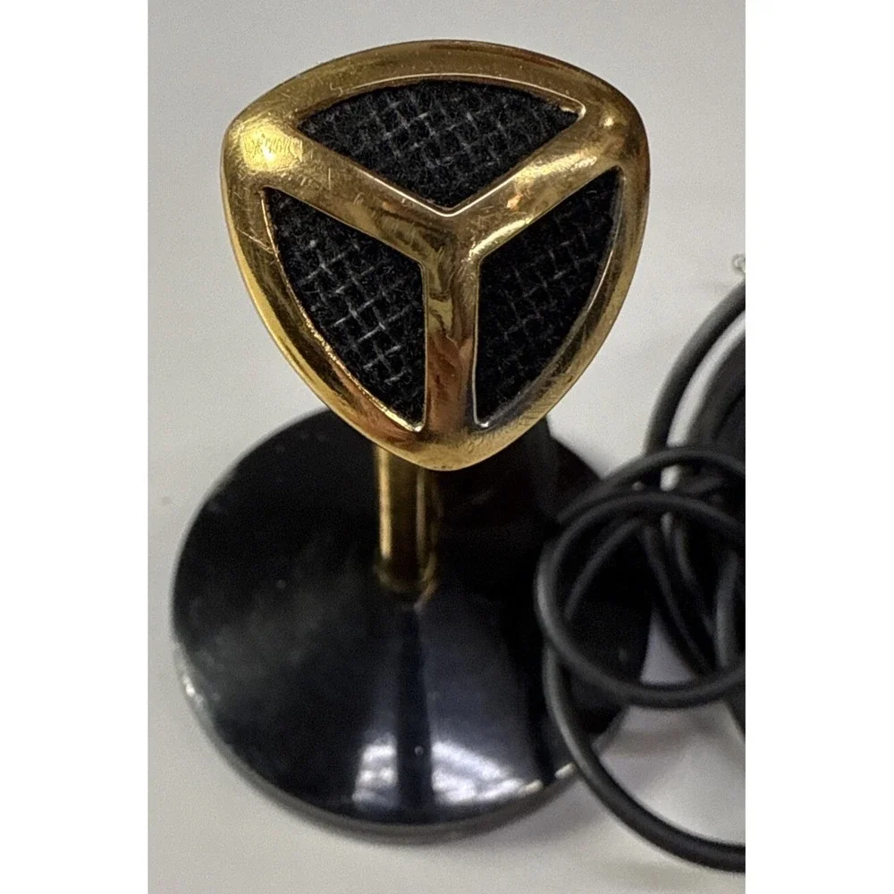 Vintage 1940's crystal microphone w period stand Untested As-is‎ 2c
